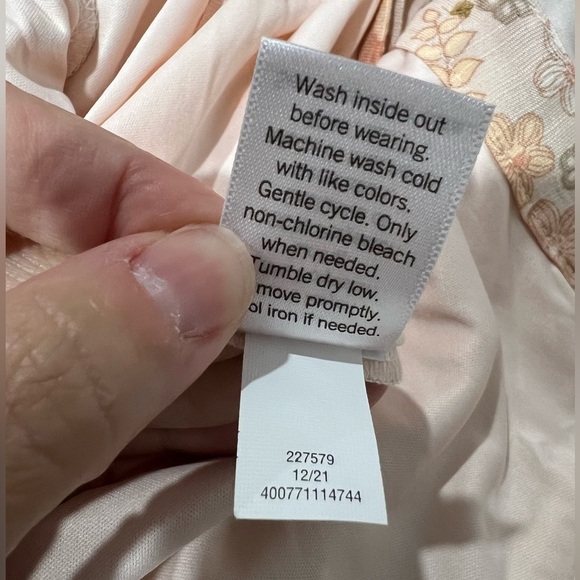 LC Lauren Conrad tan peach flower floral dress petite XL PXL - Picture 12 of 12